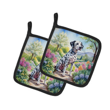 Load image into Gallery viewer, Dalmatian Spring Path Pot Holders - Set of 2 Decorative Kitchen Helpers | Made in the USA