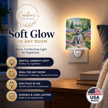Load image into Gallery viewer, Dandie Dinmont Terrier Spring Path Ceramic Night Light Compact, UL-Certified, Ideal for Bedroom, Bathroom, Nursery, Hallway, Kitchen, 6x4x3, Multicolor