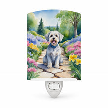 Load image into Gallery viewer, Dandie Dinmont Terrier Spring Path Ceramic Night Light Compact, UL-Certified, Ideal for Bedroom, Bathroom, Nursery, Hallway, Kitchen, 6x4x3, Multicolor
