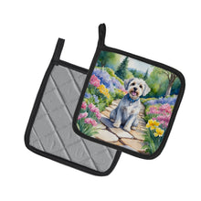 Load image into Gallery viewer, Dandie Dinmont Terrier Spring Path Pot Holders - Set of 2 Decorative Kitchen Helpers | Made in the USA