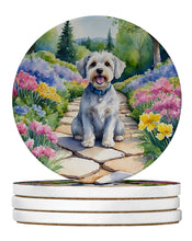 Load image into Gallery viewer, Dandie Dinmont Terrier Spring Path Large Sandstone Coasters Pack of 4