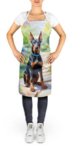 Load image into Gallery viewer, Doberman Pinscher Spring Path Apron – Artist-Designed Kitchen, BBQ &amp; Craft Apron