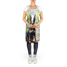 Load image into Gallery viewer, Doberman Pinscher Spring Path Apron – Artist-Designed Kitchen, BBQ &amp; Craft Apron