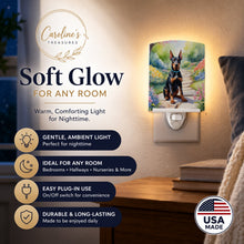 Load image into Gallery viewer, Doberman Pinscher Spring Path Ceramic Night Light Compact, UL-Certified, Ideal for Bedroom, Bathroom, Nursery, Hallway, Kitchen, 6x4x3, Multicolor