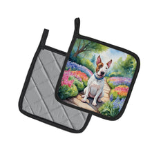 Load image into Gallery viewer, English Bull Terrier Spring Path Pot Holders - Set of 2 Decorative Kitchen Helpers | Made in the USA