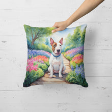 Load image into Gallery viewer, English Bull Terrier Spring Path Throw Pillow