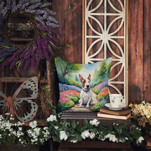Load image into Gallery viewer, English Bull Terrier Spring Path Throw Pillow