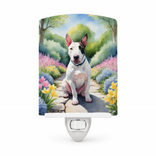 Load image into Gallery viewer, English Bull Terrier Spring Path Ceramic Night Light Compact, UL-Certified, Ideal for Bedroom, Bathroom, Nursery, Hallway, Kitchen, 6x4x3, Multicolor