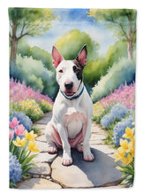 Load image into Gallery viewer, English Bull Terrier Spring Path Garden Flag  – Dog-Themed Floral Outdoor Decor