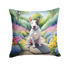 Load image into Gallery viewer, English Bull Terrier Spring Path Throw Pillow