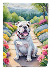 Load image into Gallery viewer, English Bulldog Spring Path Garden Flag  – Dog-Themed Floral Outdoor Decor