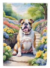 Load image into Gallery viewer, English Bulldog Spring Path Garden Flag  – Dog-Themed Floral Outdoor Decor
