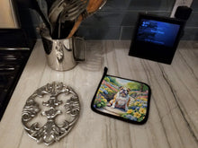 Load image into Gallery viewer, English Bulldog Spring Path Pot Holders - Set of 2 Decorative Kitchen Helpers | Made in the USA
