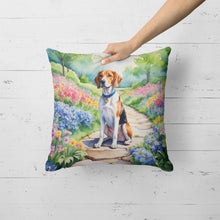 Load image into Gallery viewer, English Foxhound Spring Path Throw Pillow