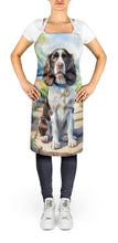 Load image into Gallery viewer, English Springer Spaniel Spring Path Apron – Artist-Designed Kitchen, BBQ &amp; Craft Apron