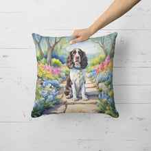 Load image into Gallery viewer, English Springer Spaniel Spring Path Throw Pillow