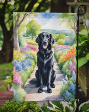 Load image into Gallery viewer, Flat-Coated Retriever Spring Path Garden Flag  – Dog-Themed Floral Outdoor Decor