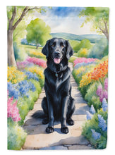 Load image into Gallery viewer, Flat-Coated Retriever Spring Path Garden Flag  – Dog-Themed Floral Outdoor Decor