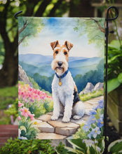 Load image into Gallery viewer, Fox Terrier Spring Path Garden Flag  – Dog-Themed Floral Outdoor Decor