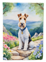Load image into Gallery viewer, Fox Terrier Spring Path Garden Flag  – Dog-Themed Floral Outdoor Decor
