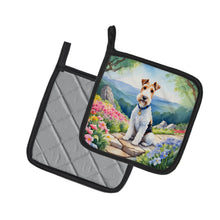 Load image into Gallery viewer, Fox Terrier Spring Path Pot Holders - Set of 2 Decorative Kitchen Helpers | Made in the USA