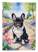 Load image into Gallery viewer, French Bulldog Spring Path House Flag