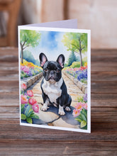 Load image into Gallery viewer, French Bulldog Spring Path Greeting Cards - Blank Note Cards – 8-Pack of Artist-Designed Cards with Envelopes