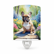 Load image into Gallery viewer, French Bulldog Spring Path Ceramic Night Light Compact, UL-Certified, Ideal for Bedroom, Bathroom, Nursery, Hallway, Kitchen, 6x4x3, Multicolor