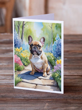 Load image into Gallery viewer, French Bulldog Spring Path Greeting Cards - Blank Note Cards – 8-Pack of Artist-Designed Cards with Envelopes