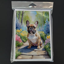 Load image into Gallery viewer, French Bulldog Spring Path Greeting Cards - Blank Note Cards – 8-Pack of Artist-Designed Cards with Envelopes