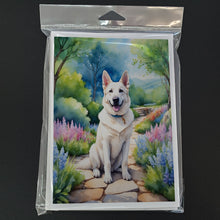 Load image into Gallery viewer, German Shepherd Spring Path Greeting Cards - Blank Note Cards – 8-Pack of Artist-Designed Cards with Envelopes