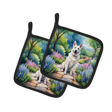 Load image into Gallery viewer, German Shepherd Spring Path Pot Holders - Set of 2 Decorative Kitchen Helpers | Made in the USA