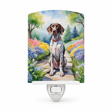 Load image into Gallery viewer, German Shorthaired Pointer Spring Path Ceramic Night Light Compact, UL-Certified, Ideal for Bedroom, Bathroom, Nursery, Hallway, Kitchen, 6x4x3, Multicolor