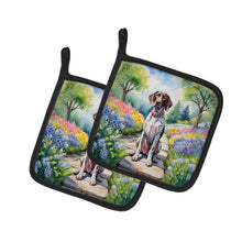 Load image into Gallery viewer, German Shorthaired Pointer Spring Path Pot Holders - Set of 2 Decorative Kitchen Helpers | Made in the USA