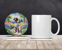 Load image into Gallery viewer, German Shorthaired Pointer Spring Path Large Sandstone Coasters Pack of 4