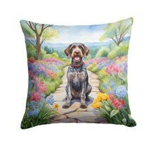 Load image into Gallery viewer, German Wirehaired Pointer Spring Path Throw Pillow