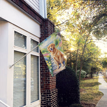 Load image into Gallery viewer, Golden Retriever Spring Path House Flag