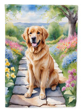 Load image into Gallery viewer, Golden Retriever Spring Path Garden Flag  – Dog-Themed Floral Outdoor Decor