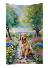 Load image into Gallery viewer, Golden Retriever Spring Path Kitchen Towel