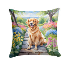 Load image into Gallery viewer, Golden Retriever Spring Path Throw Pillow