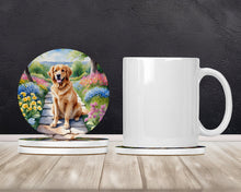 Load image into Gallery viewer, Golden Retriever Spring Path Large Sandstone Coasters Pack of 4