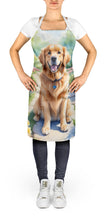 Load image into Gallery viewer, Golden Retriever Spring Path Apron – Artist-Designed Kitchen, BBQ &amp; Craft Apron