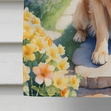 Load image into Gallery viewer, Golden Retriever Spring Path House Flag