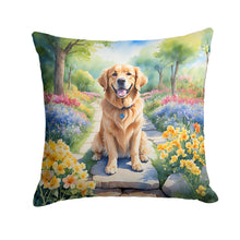 Load image into Gallery viewer, Golden Retriever Spring Path Throw Pillow