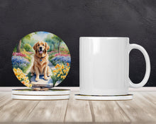 Load image into Gallery viewer, Golden Retriever Spring Path Large Sandstone Coasters Pack of 4