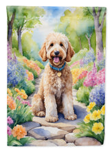Load image into Gallery viewer, Goldendoodle Spring Path House Flag