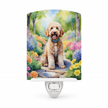Load image into Gallery viewer, Goldendoodle Spring Path Ceramic Night Light Compact, UL-Certified, Ideal for Bedroom, Bathroom, Nursery, Hallway, Kitchen, 6x4x3, Multicolor