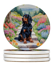 Load image into Gallery viewer, Gordon Setter Spring Path Large Sandstone Coasters Pack of 4