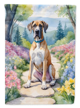 Load image into Gallery viewer, Great Dane Spring Path Garden Flag  – Dog-Themed Floral Outdoor Decor