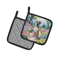 Load image into Gallery viewer, Great Dane Spring Path Pot Holders - Set of 2 Decorative Kitchen Helpers | Made in the USA